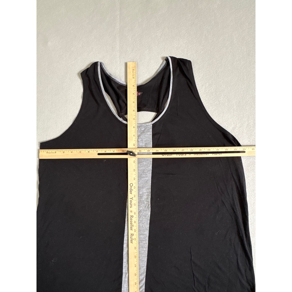 3X Tank Top Black Gray Strappy Racerback Activewear JK3942-CAV - Picture 4 of 8